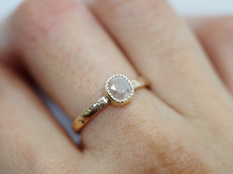 Baby pink diamond ring