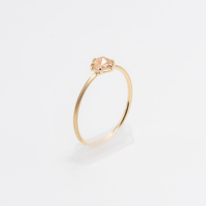 《ご予約済》Peach Hexagon Diamond Ring