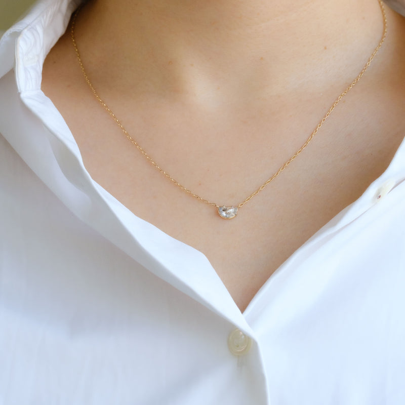 Stella Diamond Necklace Half moon – lily & co.