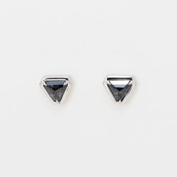 Triangle Black Diamond Platinum Earrings