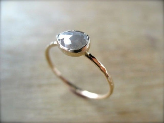 Ice Gray Tear Diamond Ring