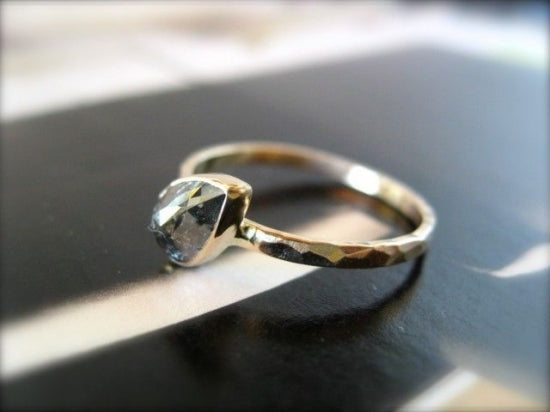 Midnight Black Tear Diamond Ring