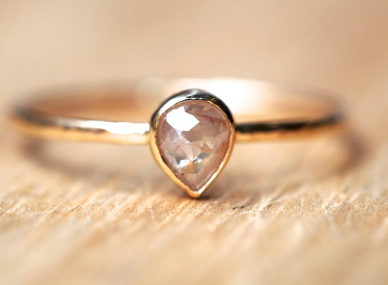 Pink Pear Diamond Ring