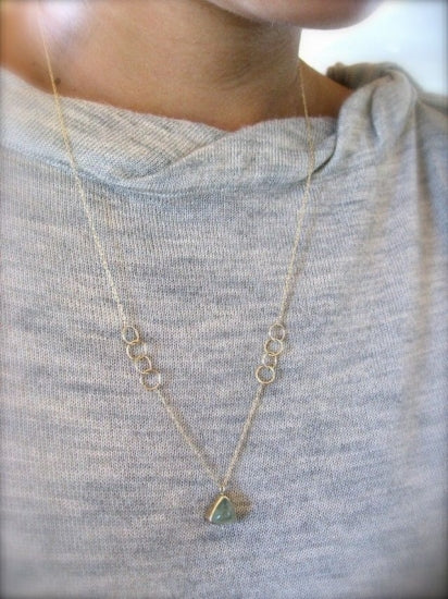 Aquamarine long necklace