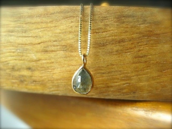 Gray Pear Diamond Necklace