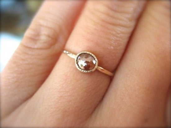 Orange Red Diamond Ring