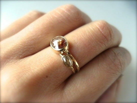 Orange Long Oval diamond ring