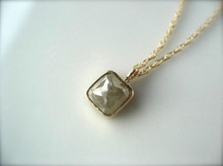 White Gray Diamond Necklace 14k