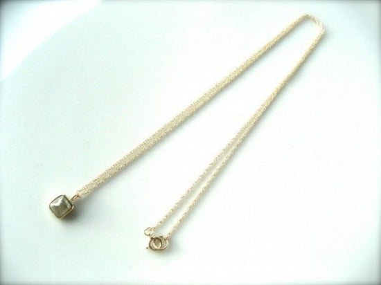 White Gray Diamond Necklace 14k
