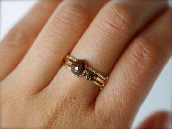Russet Brown Diamond Ring