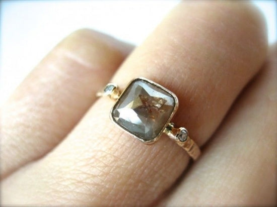 Brown Marble Diamond Ring