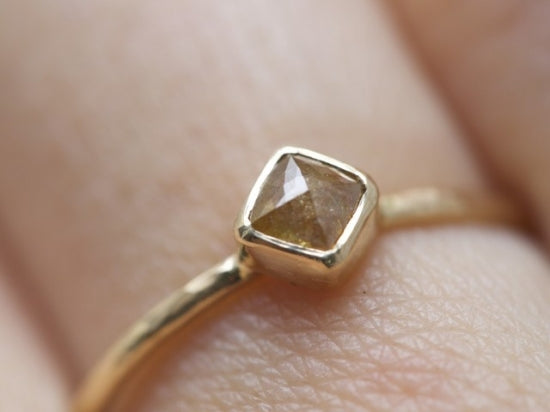 Orange Beige Diamond Ring