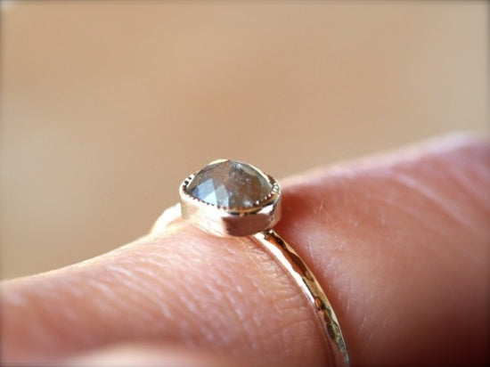 Cotton Beige Diamond Ring