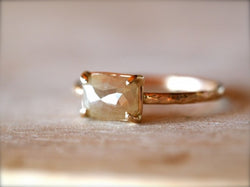 Beige Baguette Diamond Ring
