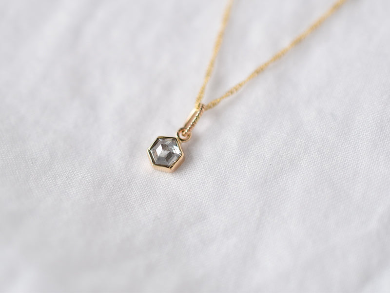 Stella Diamond Necklace Bezel Hexagon