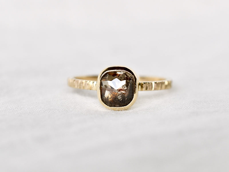 Earth brown diamond ring