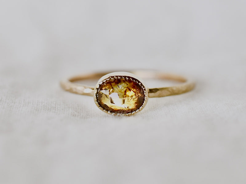 Honey brown diamond ring