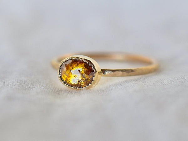 Honey brown diamond ring
