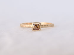 Frosted Bezel Diamond Ring Sunset Square