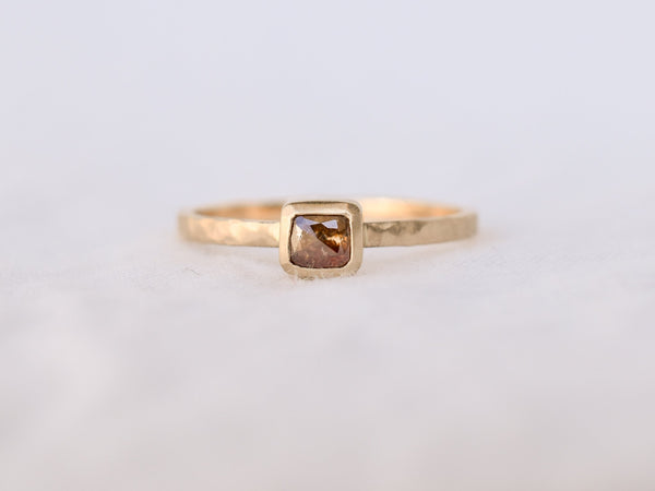 Frosted Bezel Diamond Ring Sunset Square