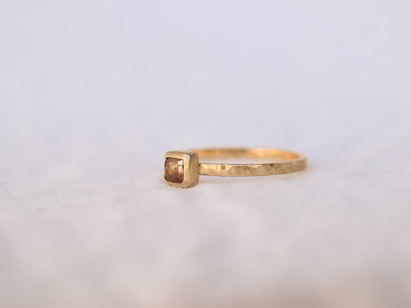 Frosted Bezel Diamond Ring Sunset Square