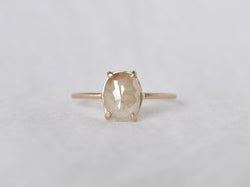 Frosted Diamond Ring Beige Oval