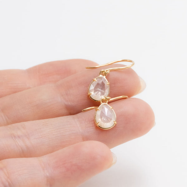 Milky Drop Diamond Earrings