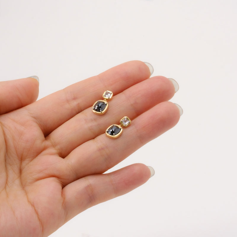 Black Diamonds Drop Earrings