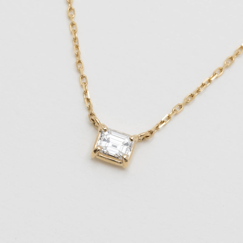 Emerald cut diamond Necklace
