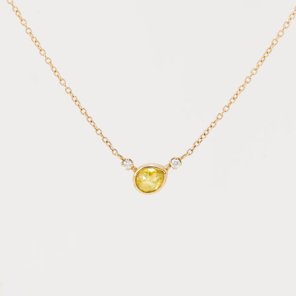 littlest bouquet Diamond Necklace Yellow lily