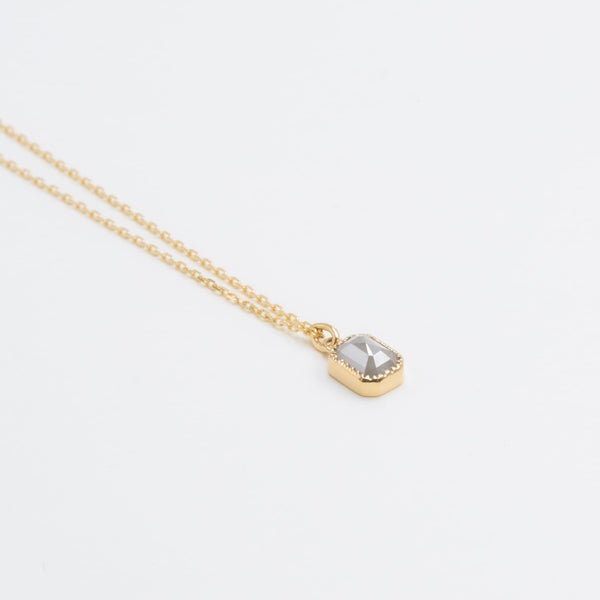Milky Rectangle Diamond Necklace