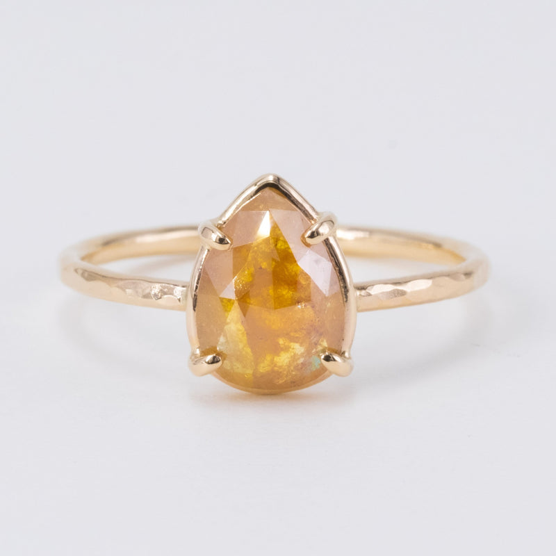 Poppy Orange Drop Diamond Ring