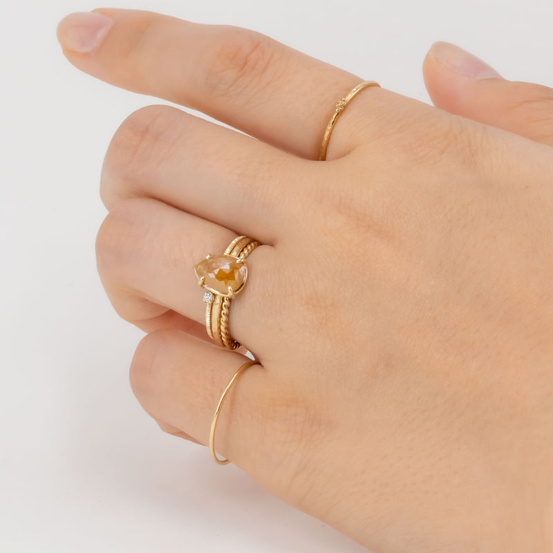 Poppy Orange Drop Diamond Ring