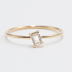 Petite Emerald Cut Diamond Ring