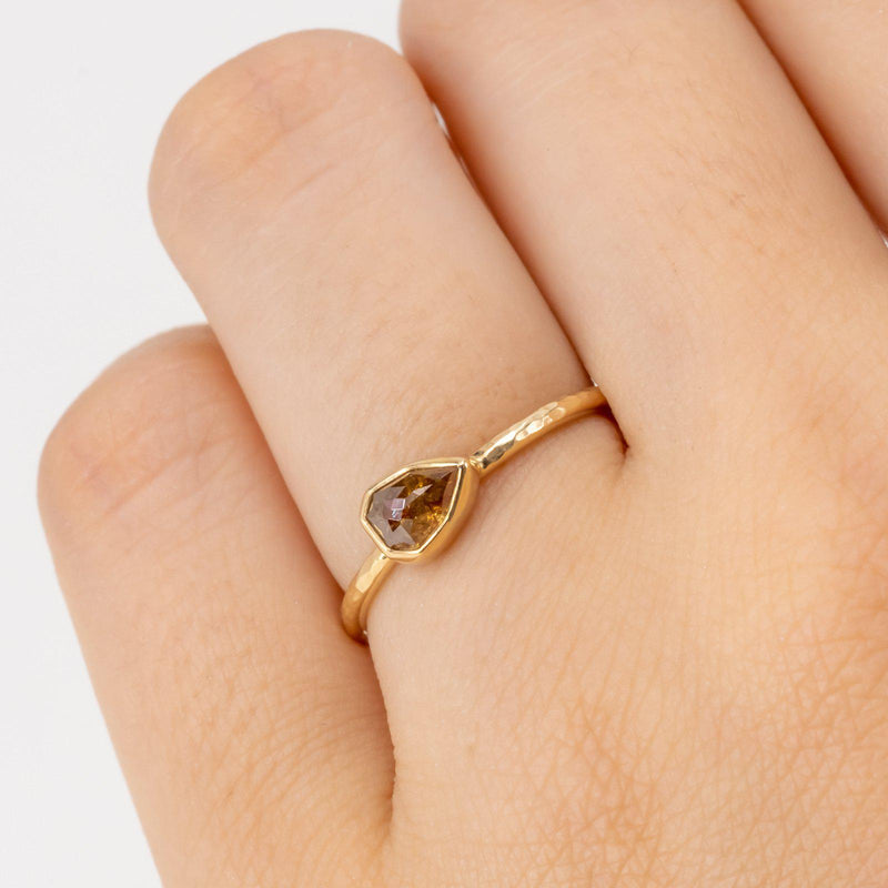 Apple Cinnamon Drop Diamond Ring