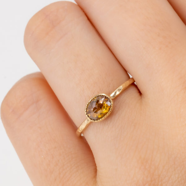 Honey brown diamond ring