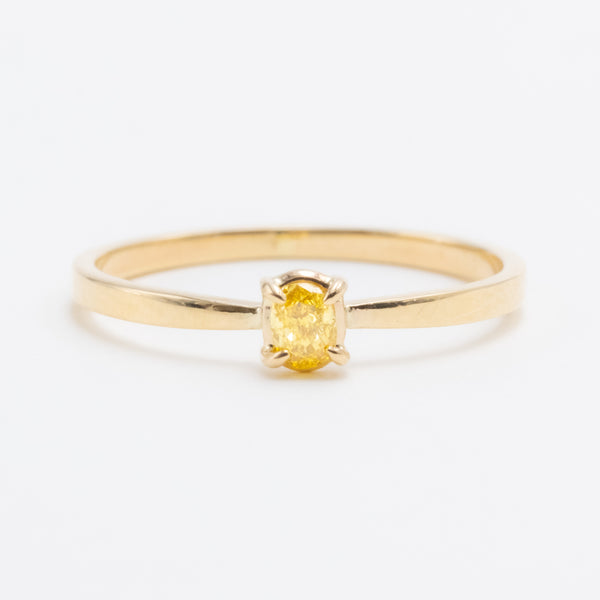 Yellow Butterfly Oval Diamond Ring