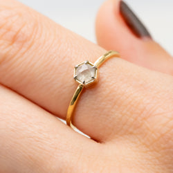 Milky Hexagon Diamond Ring