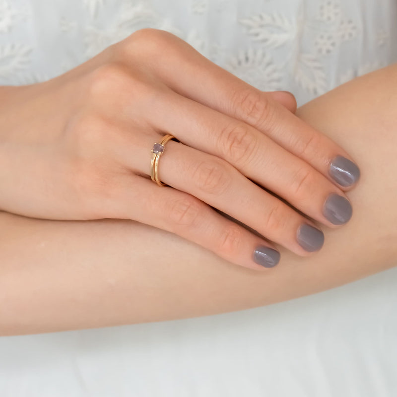 Lavender Diamond Ring