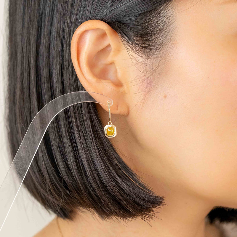 Mimosa Yellow Diamond Ripple Earring