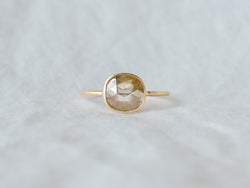 Frosted bezel diamond ring moss