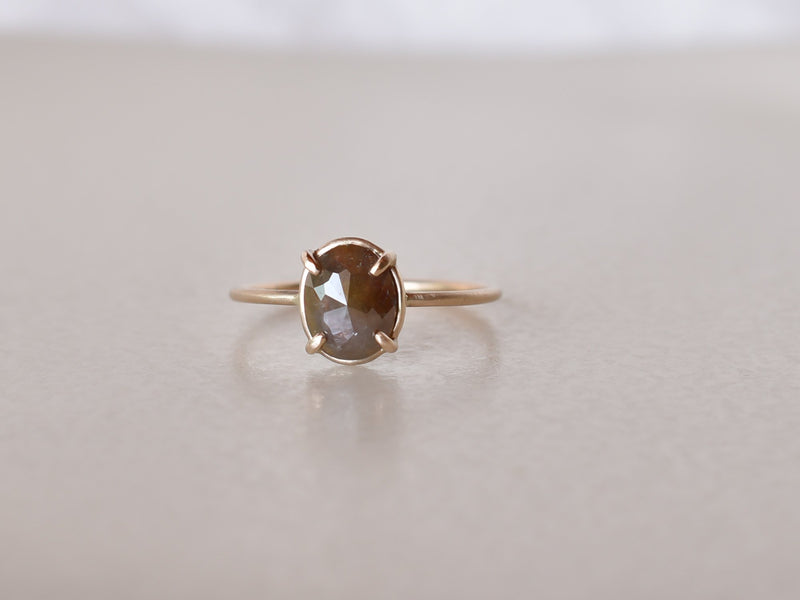 Frosted Diamond Ring Sepia Brown