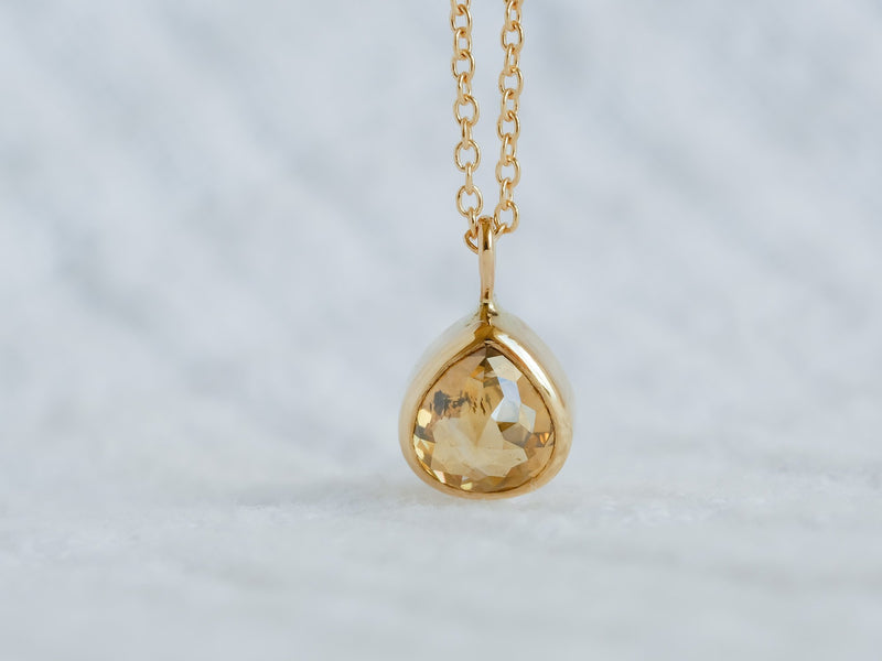 Golden Drop Diamond Necklace