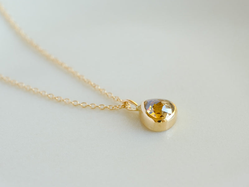Golden Drop Diamond Necklace