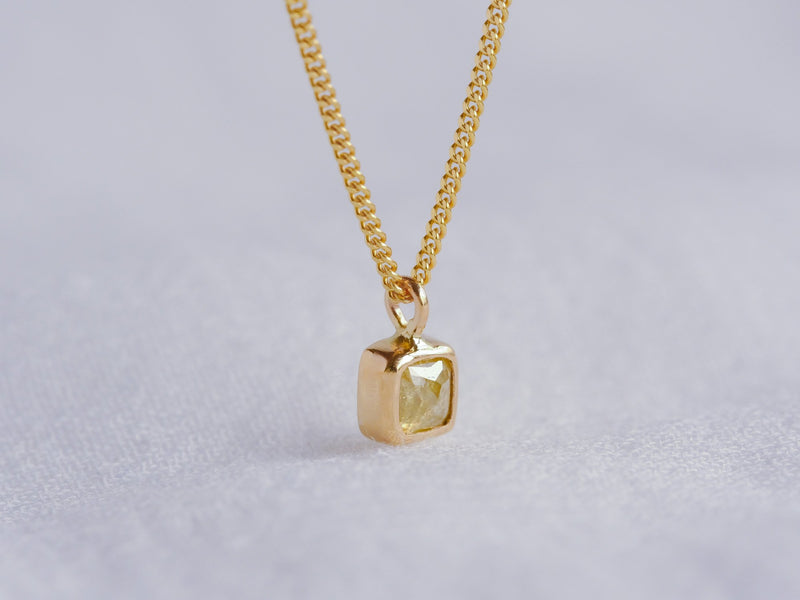 Pale Yellow Baby Diamond Necklace