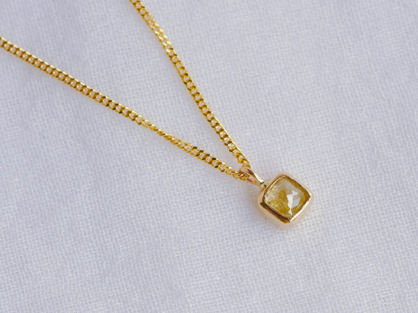 Pale Yellow Baby Diamond Necklace