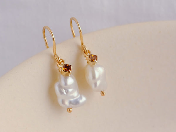 Little treasures charm earrings Red square