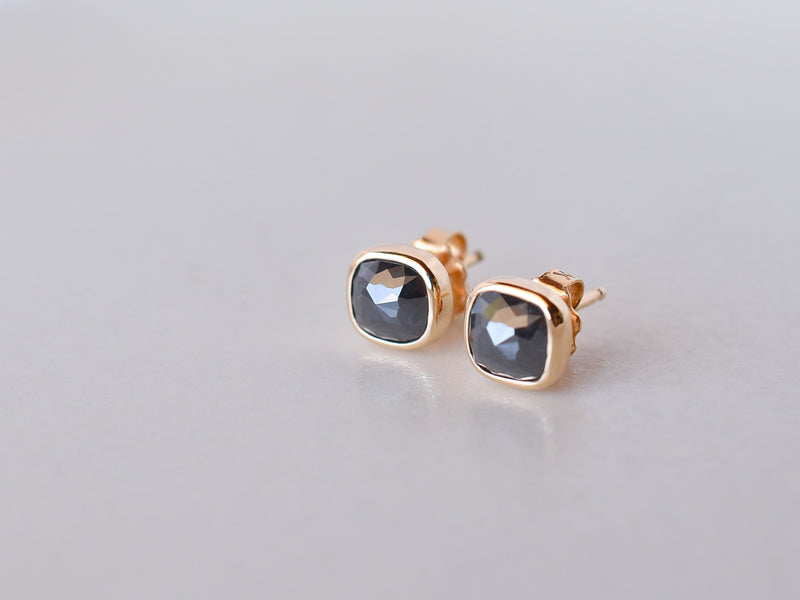 Ombre Diamond Earrings Charcoal Grey