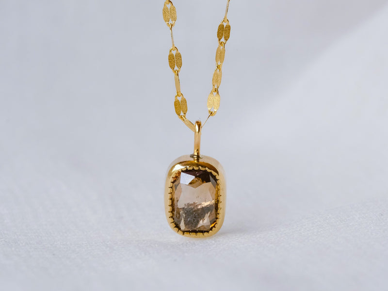 Bitter Brown Baguette diamond Necklace